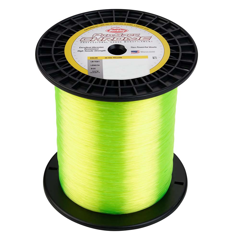 Berkley ProSpec Chrome HiVis Yellow Monofilament  100 lb  2850 yds  PSC5B100HVY 1543434