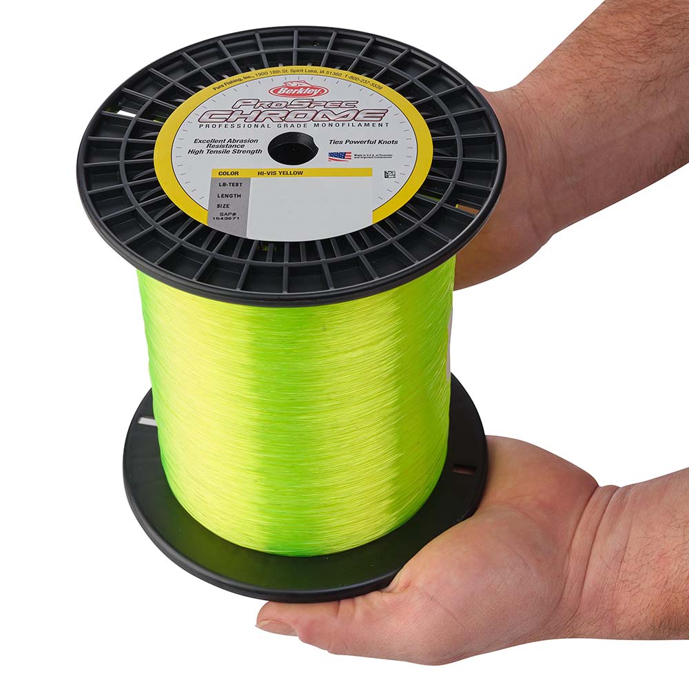 Berkley ProSpec Chrome HiVis Yellow Monofilament  50 lb  3000 yds  PSC3B50HVY 1543674