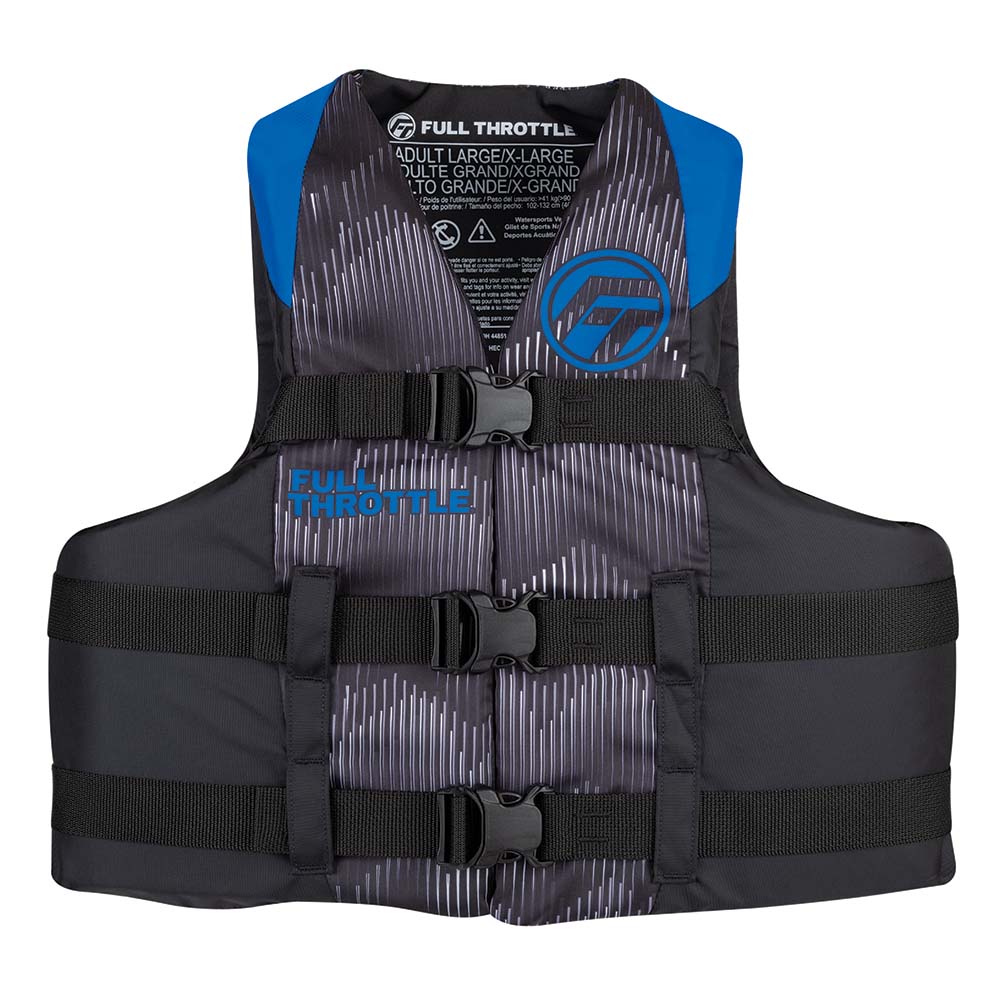 Full Throttle Adult Nylon Life Jacket  LXL  BlueBlack 11220050005022
