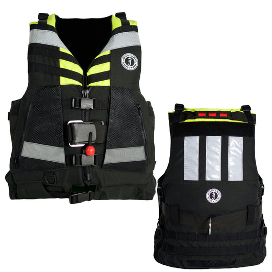 Mustang Swift Water Rescue Vest  Fluorescent YellowGreenBlack  Universal MRV150022510206