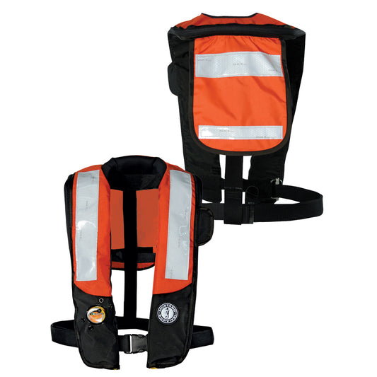 Mustang HIT Inflatable PDF wSOLAS Reflective Tape  OrangeBlack  AutomaticManual MD3183T2330101