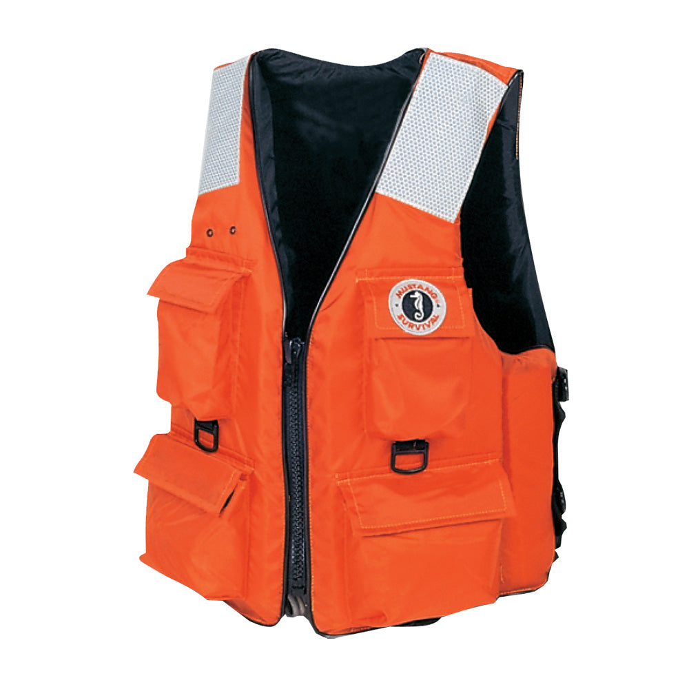 Mustang 4Pocket Flotation Vest  Orange  XL MV3128T22XL216