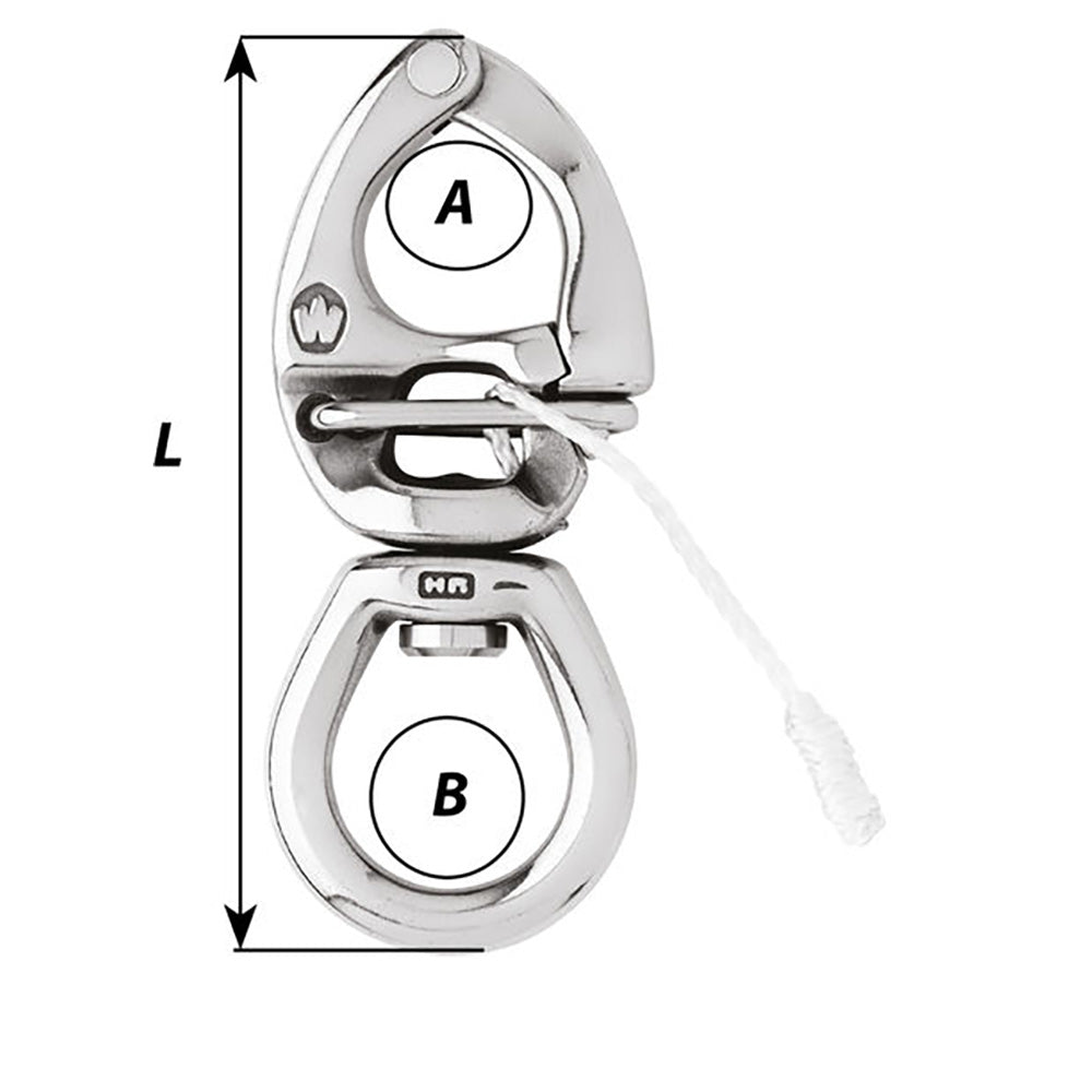 Wichard HR Quick Release Snap Shackle wLarge Bail  Length 434 02776