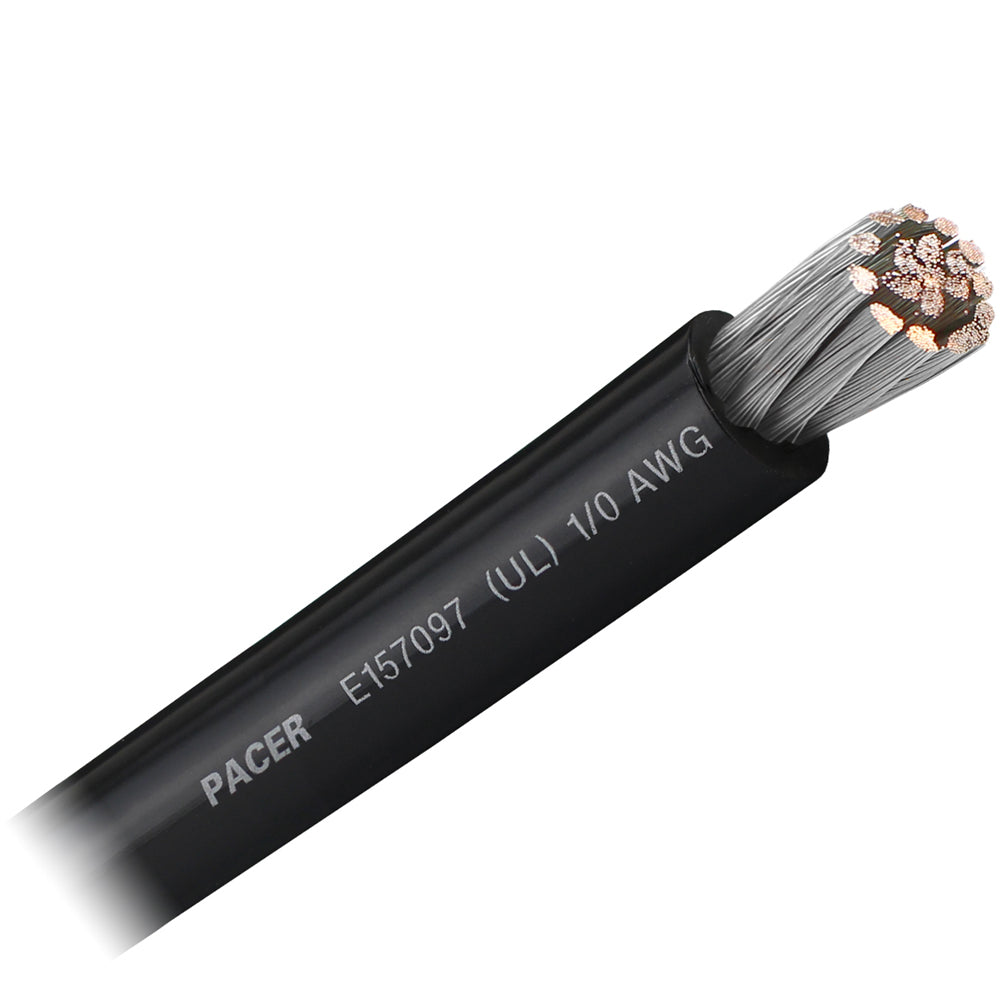 Pacer Black 10 AWG Battery Cable  Sold By The Foot WUL10BKFT