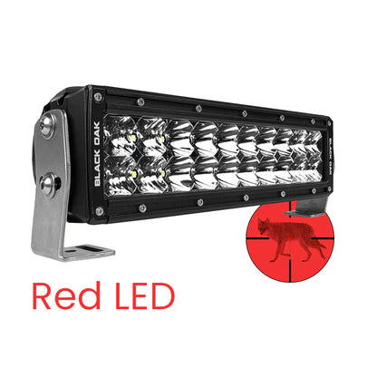 Black Oak 10 Red LED Predator Hunting Light Bar  Combo Optics  Black Housing  Pro Series 30 10RD3OS