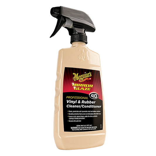 Meguiars M40 Mirror Glaze Vinyl  Rubber Cleaner  Conditioner  16oz M4016