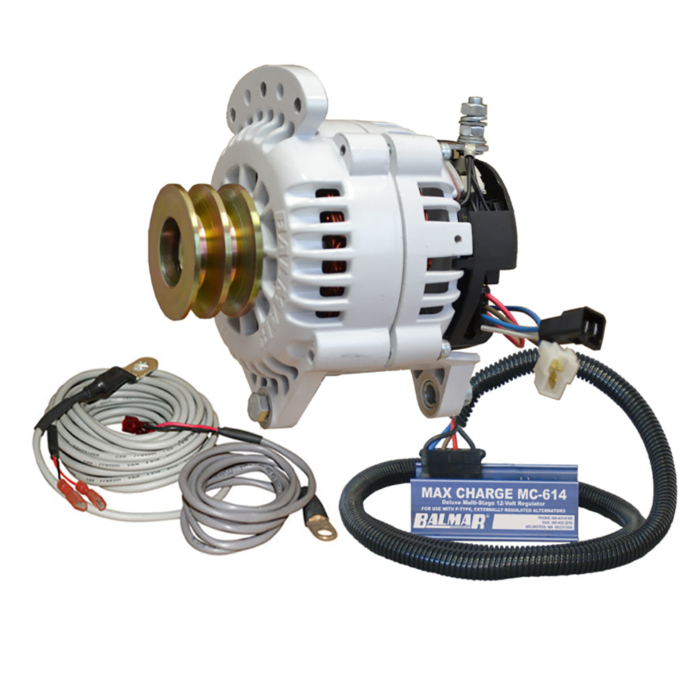 Balmar Alternator 100 AMP Kit 12V 315 Dual Foot Saddle Dual Pulley Regulator  Temp Sensor 60YPMC100DV