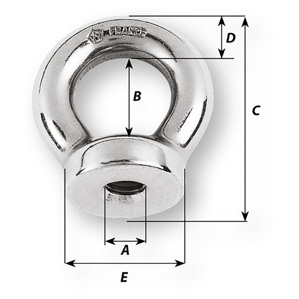 Wichard 10mm Eye Nut  Thread M12 x 175mm 06356