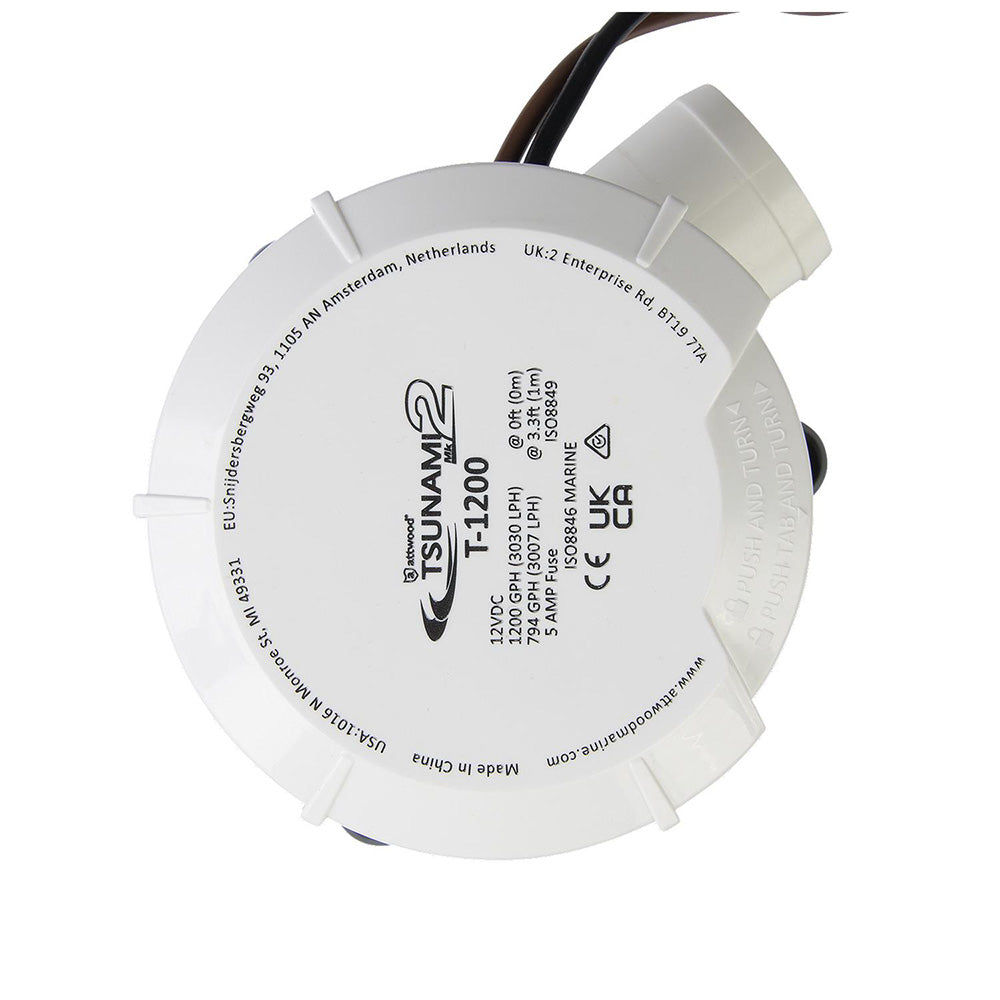 Attwood Tsunami MK2 Manual Bilge Pump  T1200  1200 GPH  12V 56127