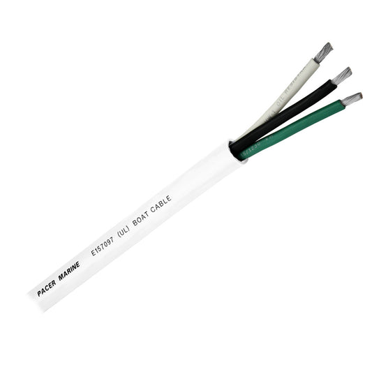Pacer Round 3 Conductor Cable  100  143 AWG  Black Green  White WR143100