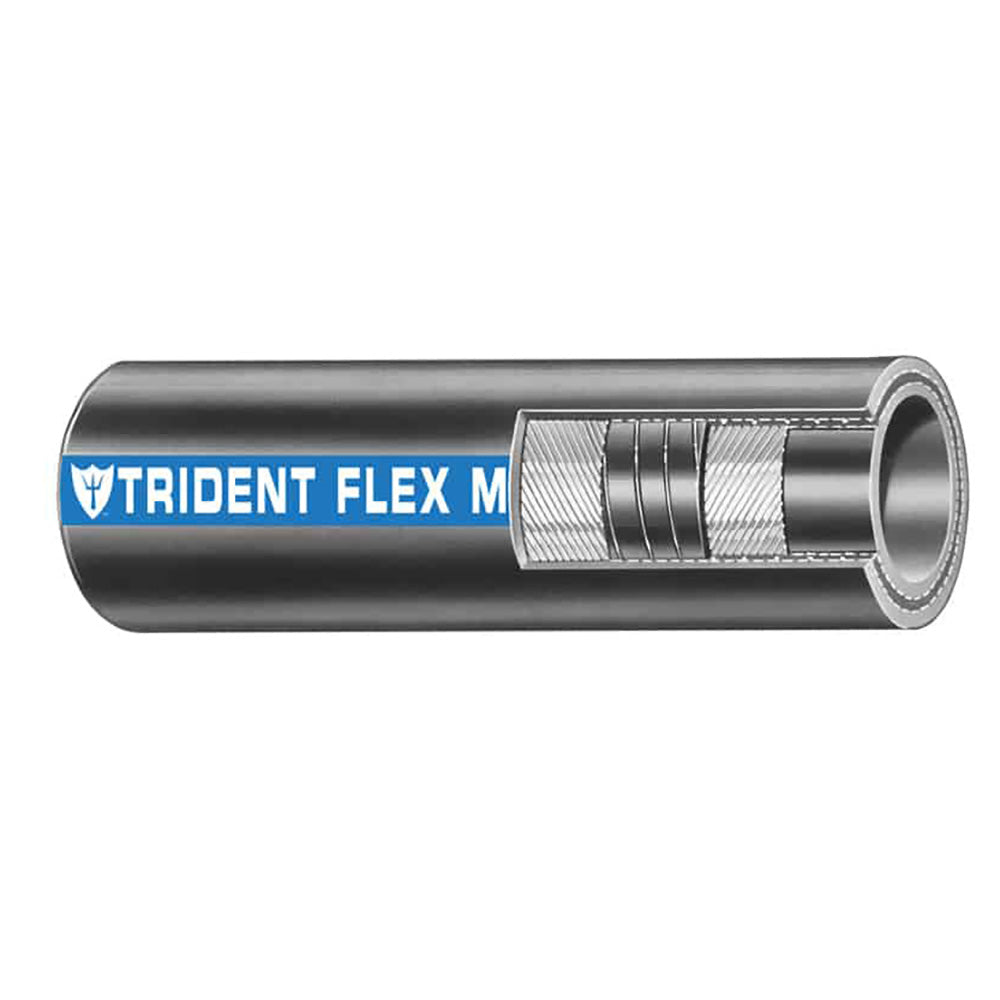 Trident Marine 114 x 50 Coil Flex Marine Wet Exhaust  Water Hose  Black 1001146